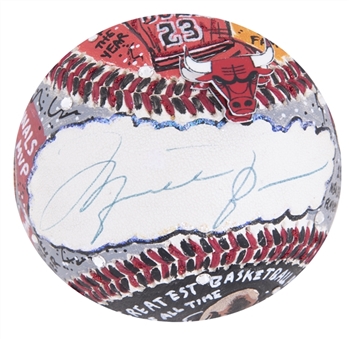 Michael Jordan Signed Charles Fazzino Original Artwork Baseball (UDA)